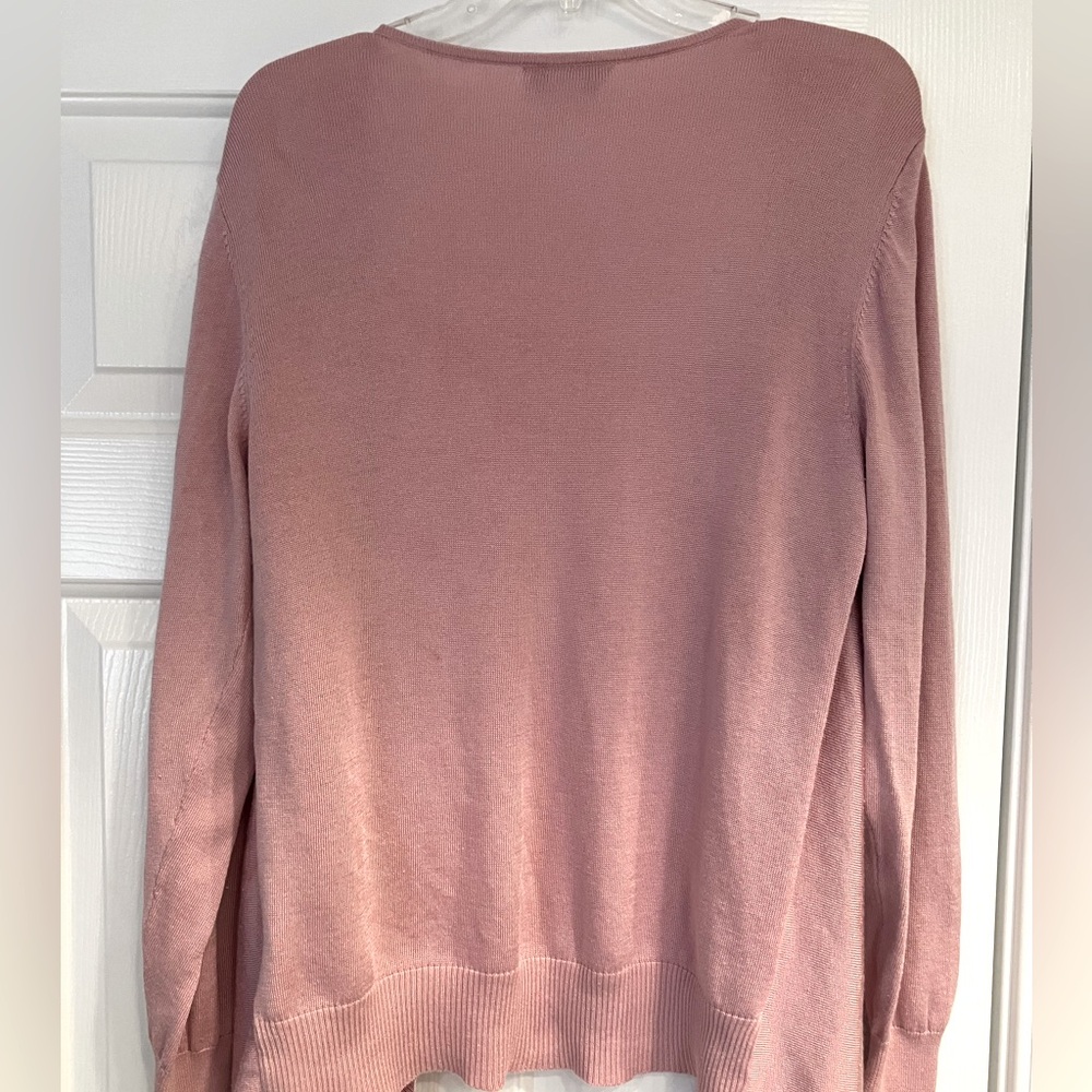 Christopher & Banks Dusty Rose Open Front Cardigan - Picture 2 of 3